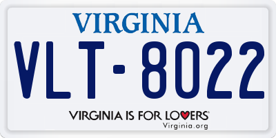 VA license plate VLT8022