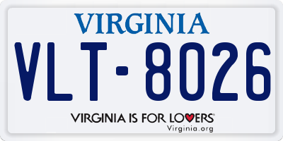 VA license plate VLT8026