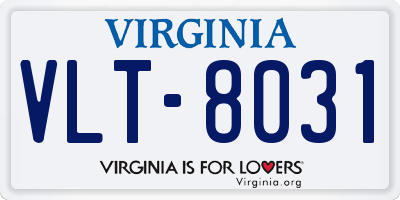 VA license plate VLT8031