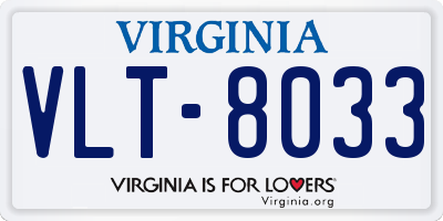 VA license plate VLT8033