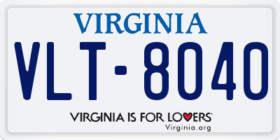 VA license plate VLT8040