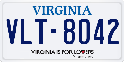 VA license plate VLT8042