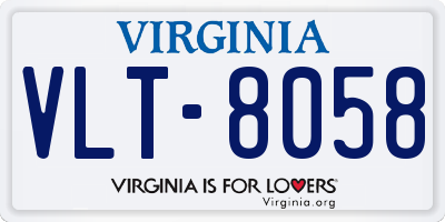 VA license plate VLT8058