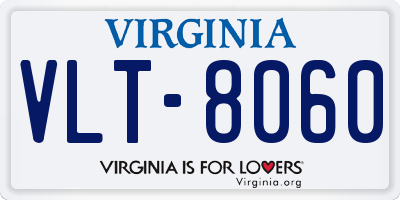 VA license plate VLT8060