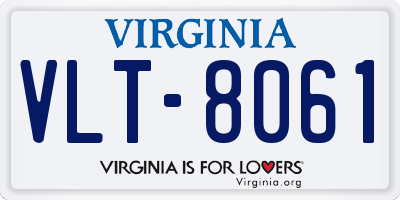 VA license plate VLT8061