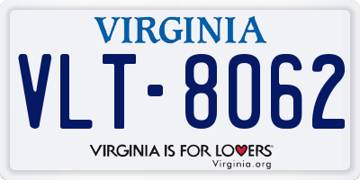 VA license plate VLT8062