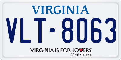 VA license plate VLT8063