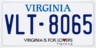 VA license plate VLT8065