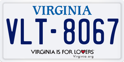 VA license plate VLT8067