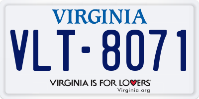 VA license plate VLT8071