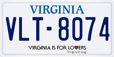 VA license plate VLT8074