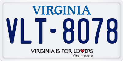 VA license plate VLT8078