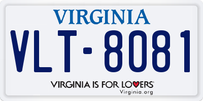 VA license plate VLT8081