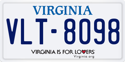 VA license plate VLT8098