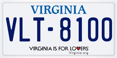 VA license plate VLT8100