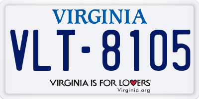 VA license plate VLT8105