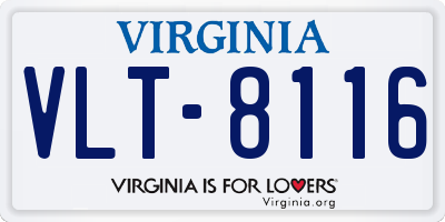 VA license plate VLT8116