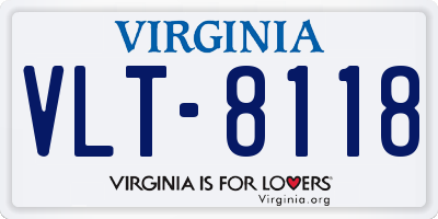 VA license plate VLT8118