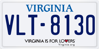 VA license plate VLT8130
