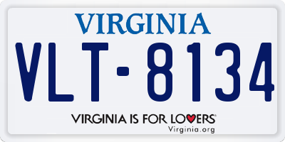 VA license plate VLT8134