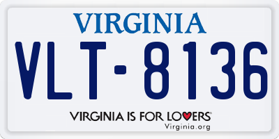 VA license plate VLT8136