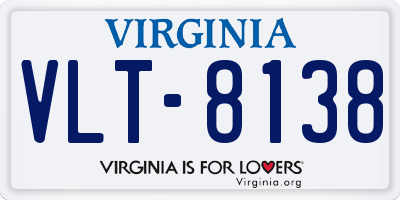 VA license plate VLT8138