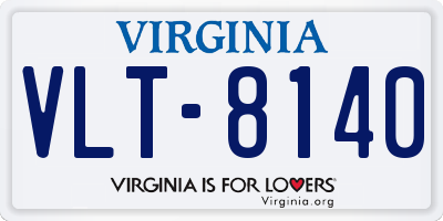 VA license plate VLT8140