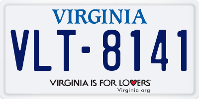 VA license plate VLT8141