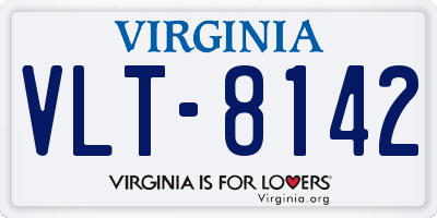 VA license plate VLT8142