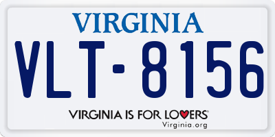 VA license plate VLT8156