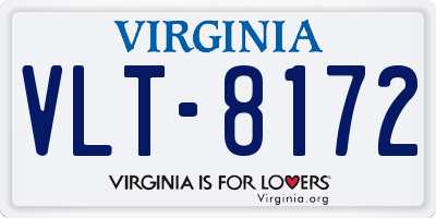 VA license plate VLT8172
