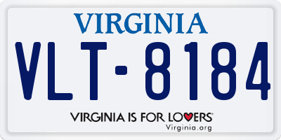 VA license plate VLT8184