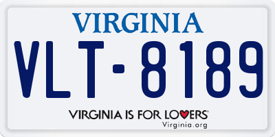 VA license plate VLT8189