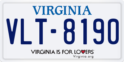 VA license plate VLT8190