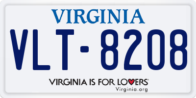 VA license plate VLT8208
