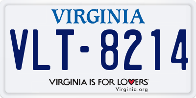 VA license plate VLT8214