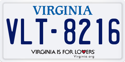 VA license plate VLT8216