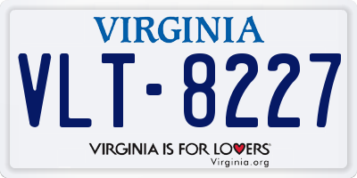 VA license plate VLT8227