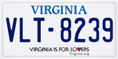 VA license plate VLT8239