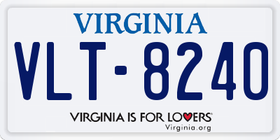 VA license plate VLT8240