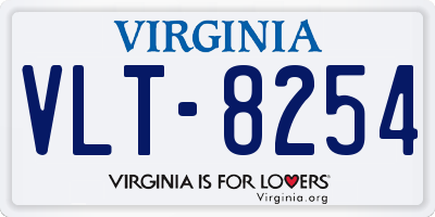 VA license plate VLT8254