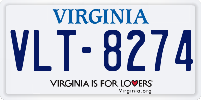 VA license plate VLT8274