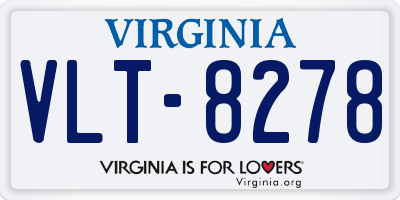 VA license plate VLT8278
