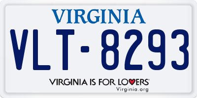 VA license plate VLT8293