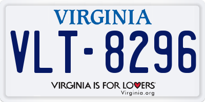 VA license plate VLT8296