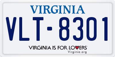 VA license plate VLT8301