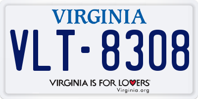VA license plate VLT8308