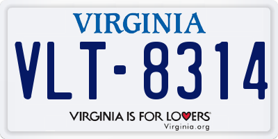 VA license plate VLT8314