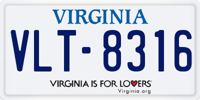 VA license plate VLT8316