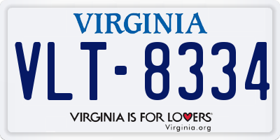 VA license plate VLT8334